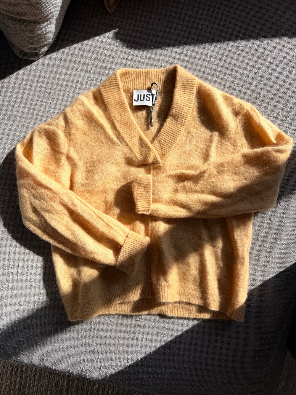 Just Female Mustard Yellow V-Neck Sweater